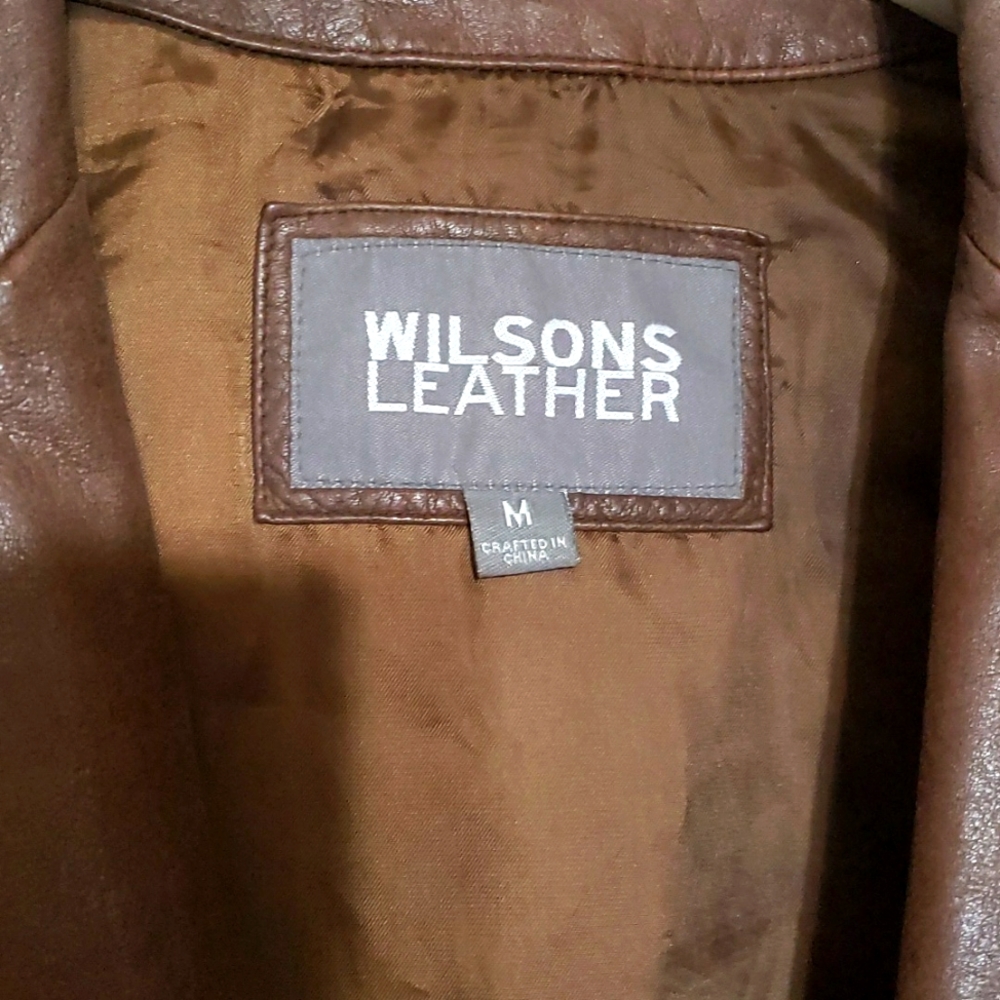 Wilsons Leather Brown Trench Coat - Picture 4 of 8